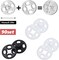 90 Set Plastic Snap Fasteners Buttons Invisible Sewing On Snap Buttons Kit, 10mm Fasteners for Bibs Diapers Crafts Shirts Clothing, Clear